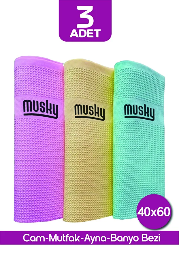 3'lü Mikrofiber Temizlik Bezi | Sihirli Bez | 3lü Paket | Goldserisi | 40x60cm Cam,banyo,vitrin Bezi